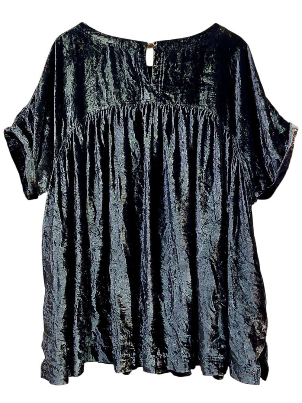 We the Free People Moon City Velvet Tunic Oversized Babydoll Top Royal Blue - Lg - Picture 9 of 11